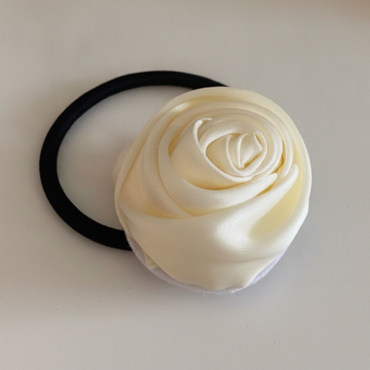 Cream Rose Flower Hair Claw Clip