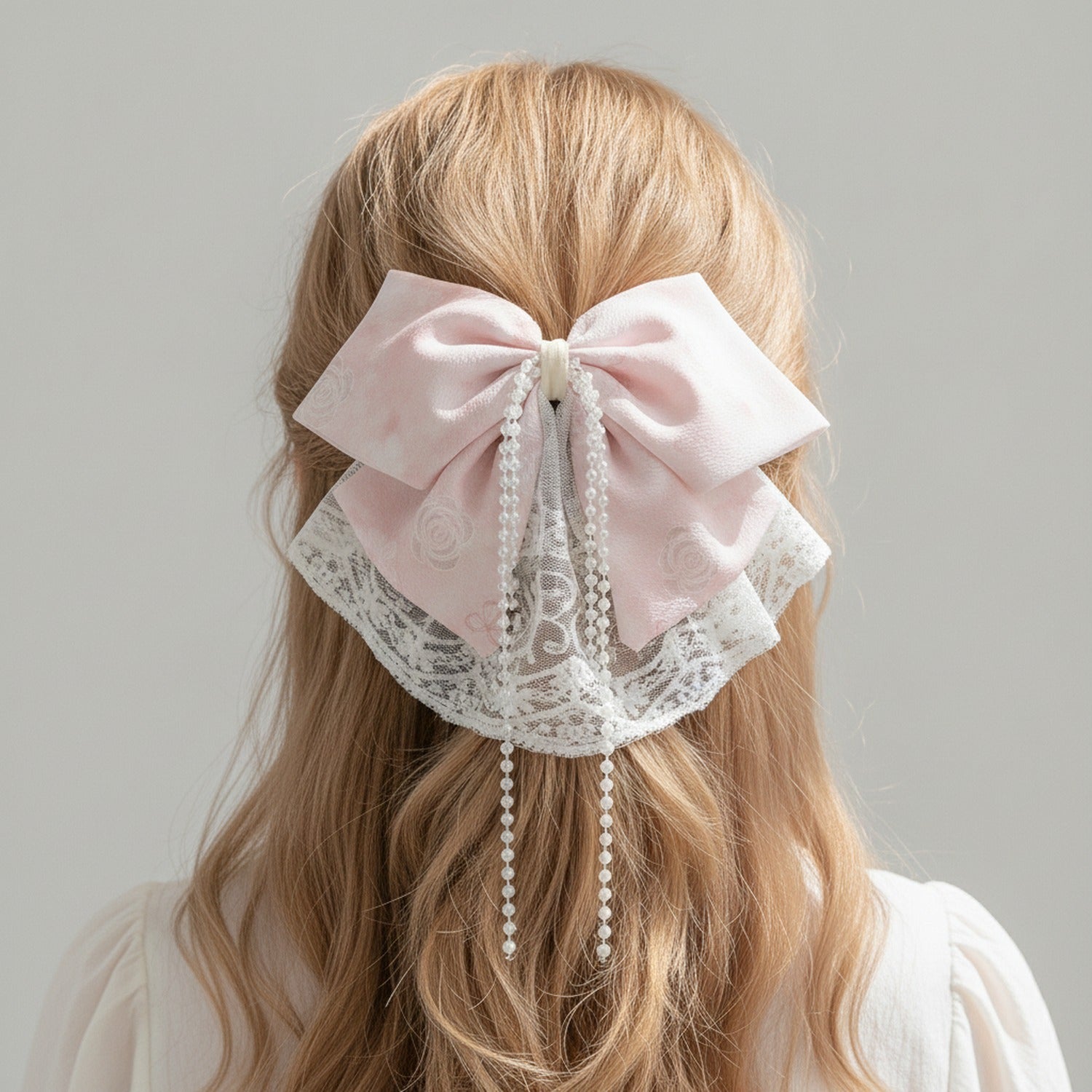 Floral Pearl Beaded Hair Claw Clip