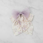 Lavender Floral Ribbon Bow Hair Claw Clip – hair accessories (view 3)
