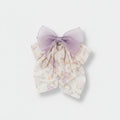 Lavender Floral Ribbon Bow Hair Claw Clip – hair accessories (view 1)