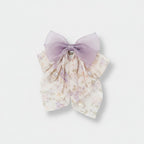 Lavender Floral Ribbon Bow Hair Claw Clip – hair accessories (view 1)