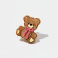 Teddy Bear Hair Claw With Bow - Khaki #3
