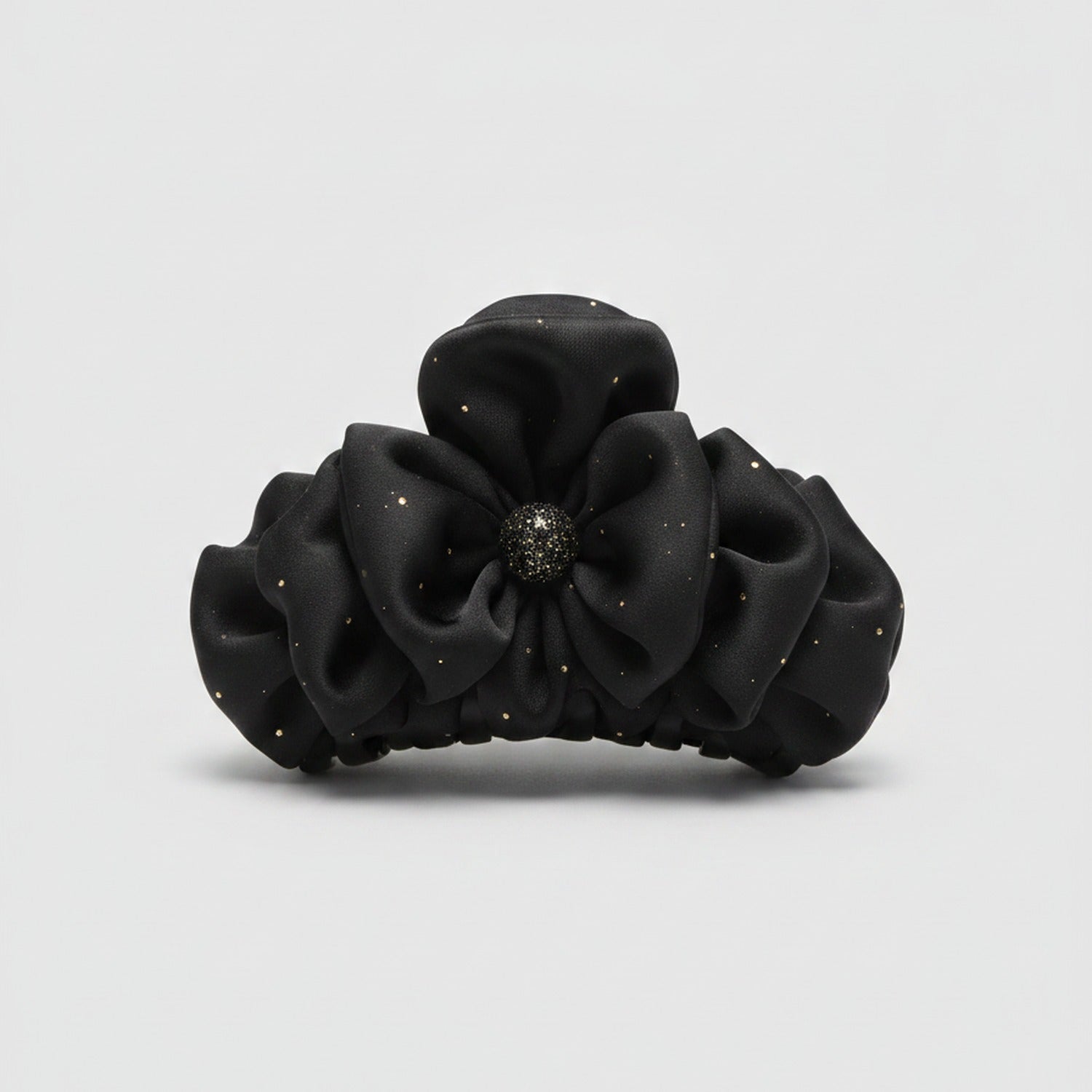 Black Sparkle Flower Hair Claw Clip