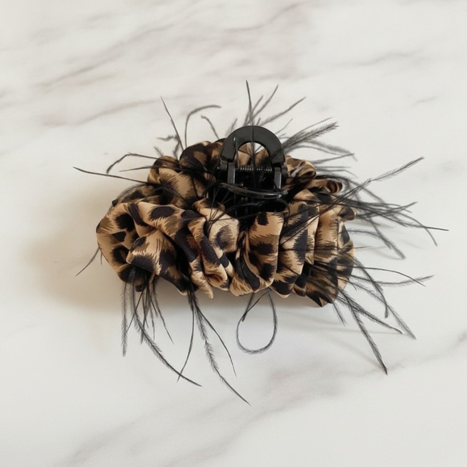 Brown Tortoiseshell Flower Hair Claw Clip