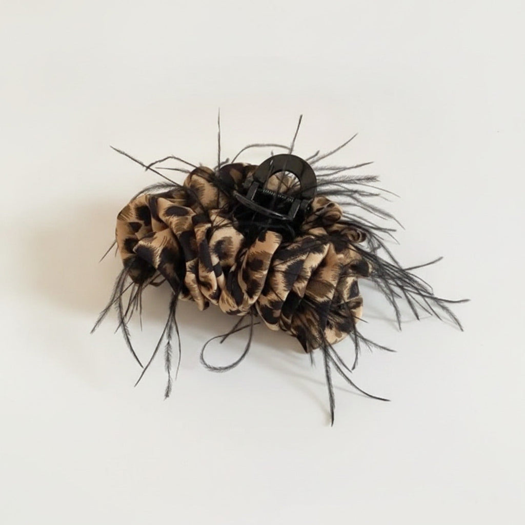 Brown Tortoiseshell Flower Hair Claw Clip – hair accessories (view 1)
