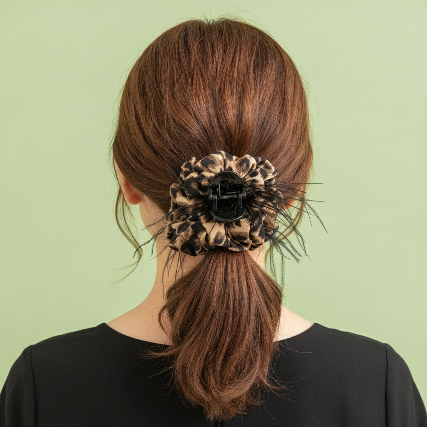 Brown Tortoiseshell Flower Hair Claw Clip