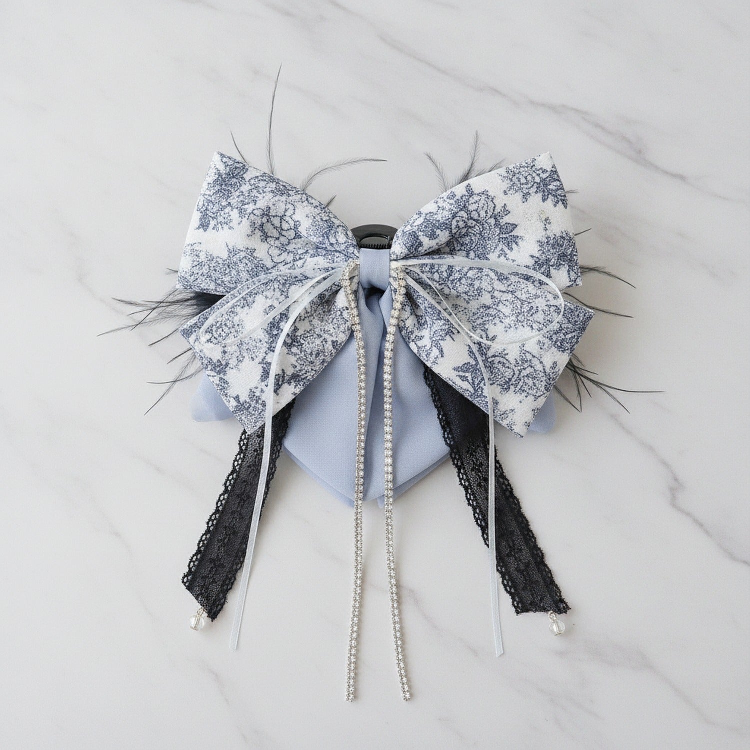 Pearl Chain Butterfly Wing Hair Claw Clip