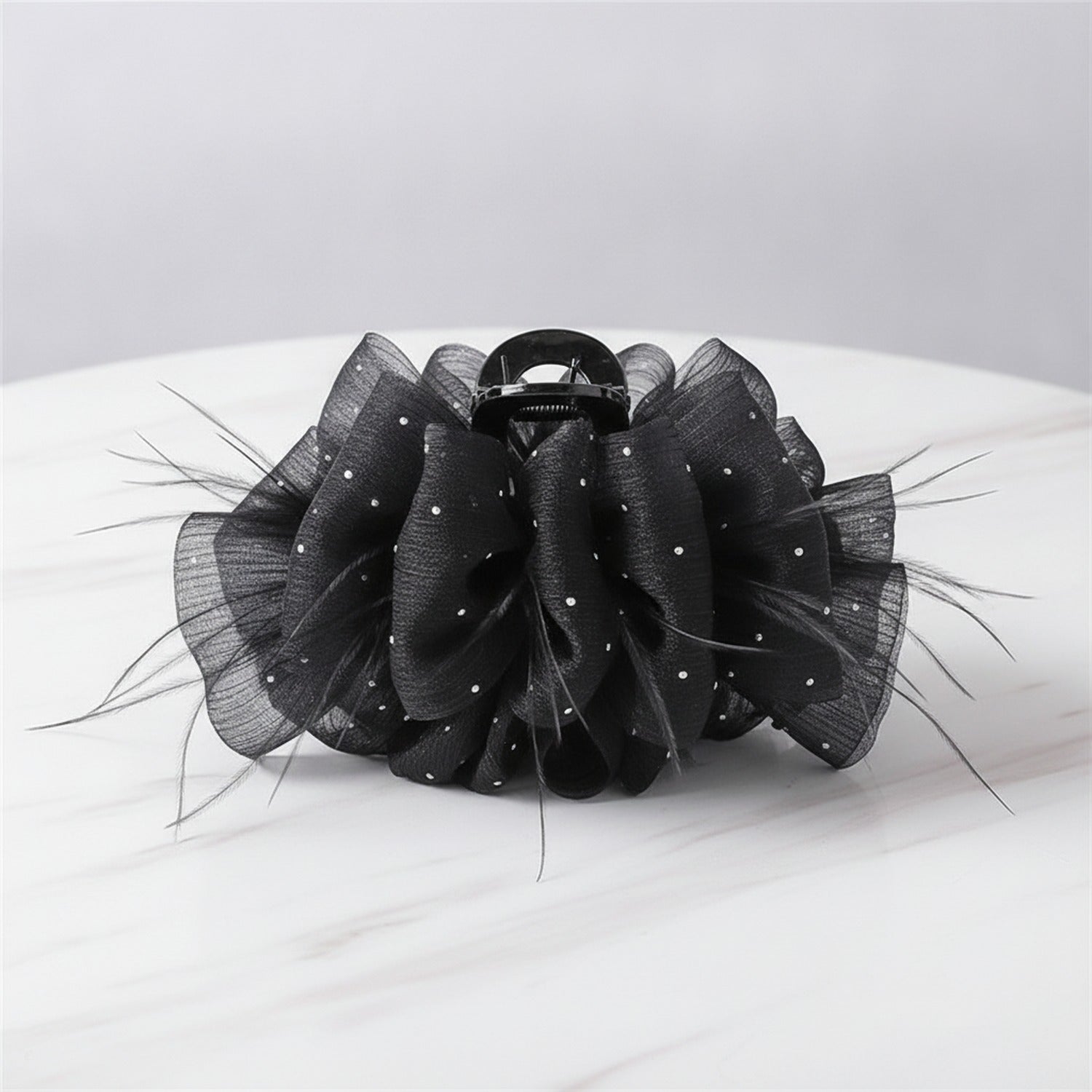 Pink Feather Hair Claw Clip