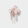 Pink Velvet Flower Hair Claw With Pearl Chains – hair accessories (view 1)