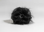 Black Mesh Hair Claw With Rhinestone Charm – hair accessories (view 1)