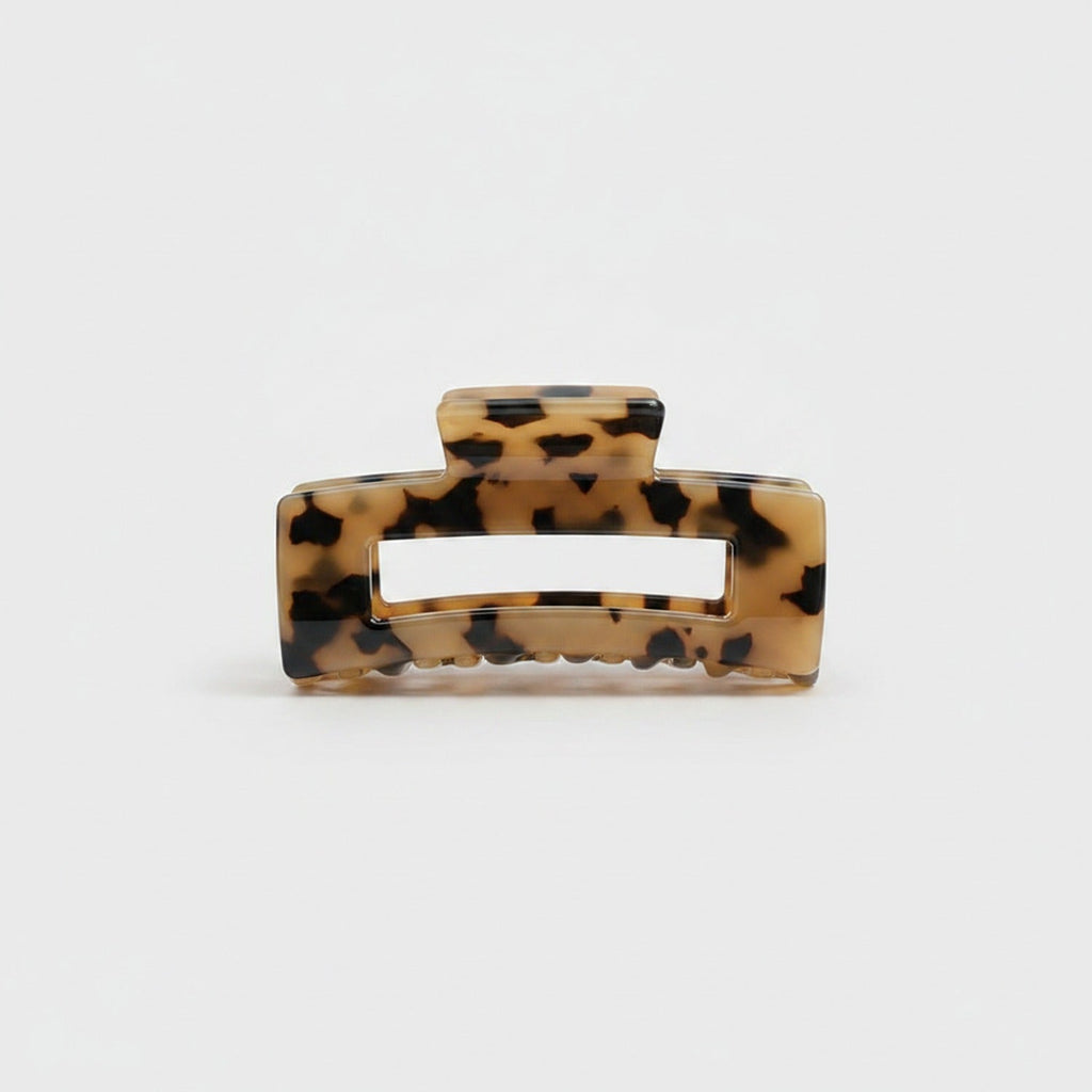 Tortoiseshell Beaded Hair Claw Clip - Tortoiseshell Tan 7.8cm