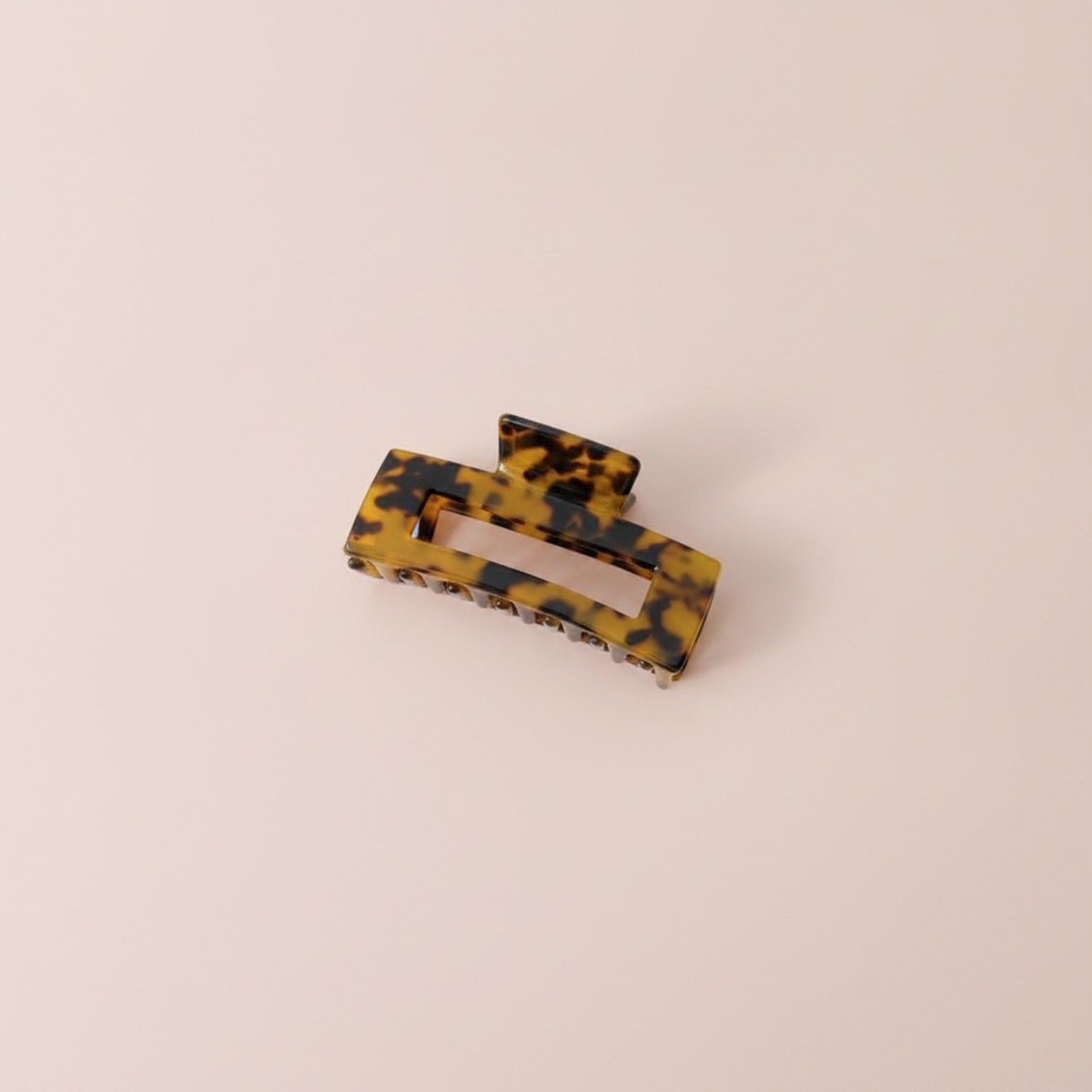 Tortoiseshell Beaded Hair Claw Clip - Tortoiseshell - 7.8cm