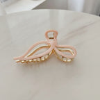 Blush Bow Hair Claw Clip - Korean Pink 11.5cm