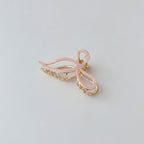 Blush Bow Hair Claw Clip - Korean Pink 11.5cm