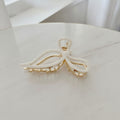 Blush Bow Hair Claw Clip - Pearl White 11.5cm – hair accessories (view 1)