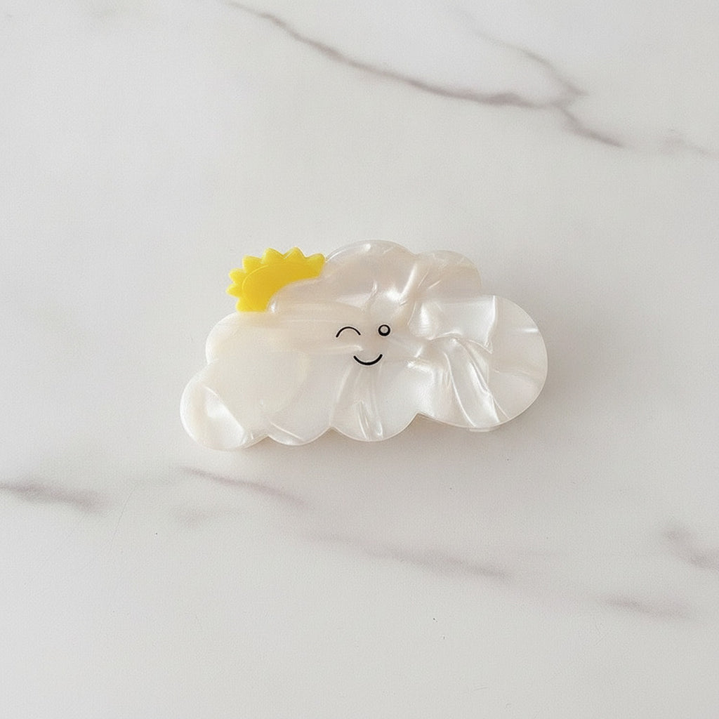 Cloud Hair Claw With Yellow Star Charm – hair accessories (view 2)