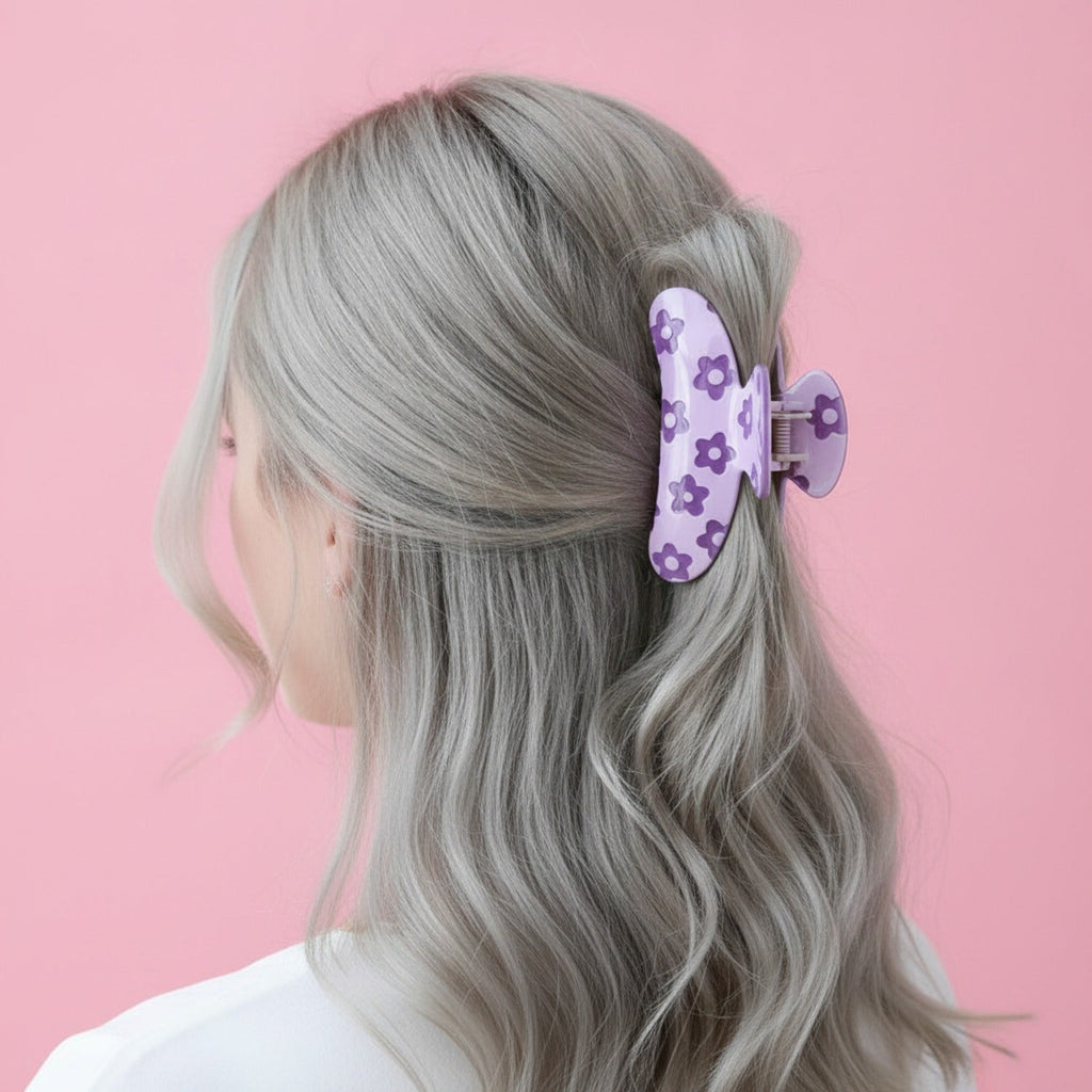 Flower Hair Claw Clip - Purple Daisy
