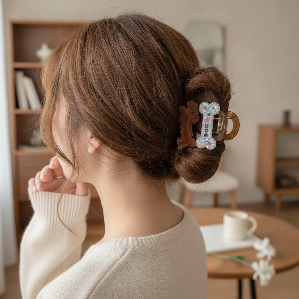 Tortoiseshell Hair Claw With Flower Charm