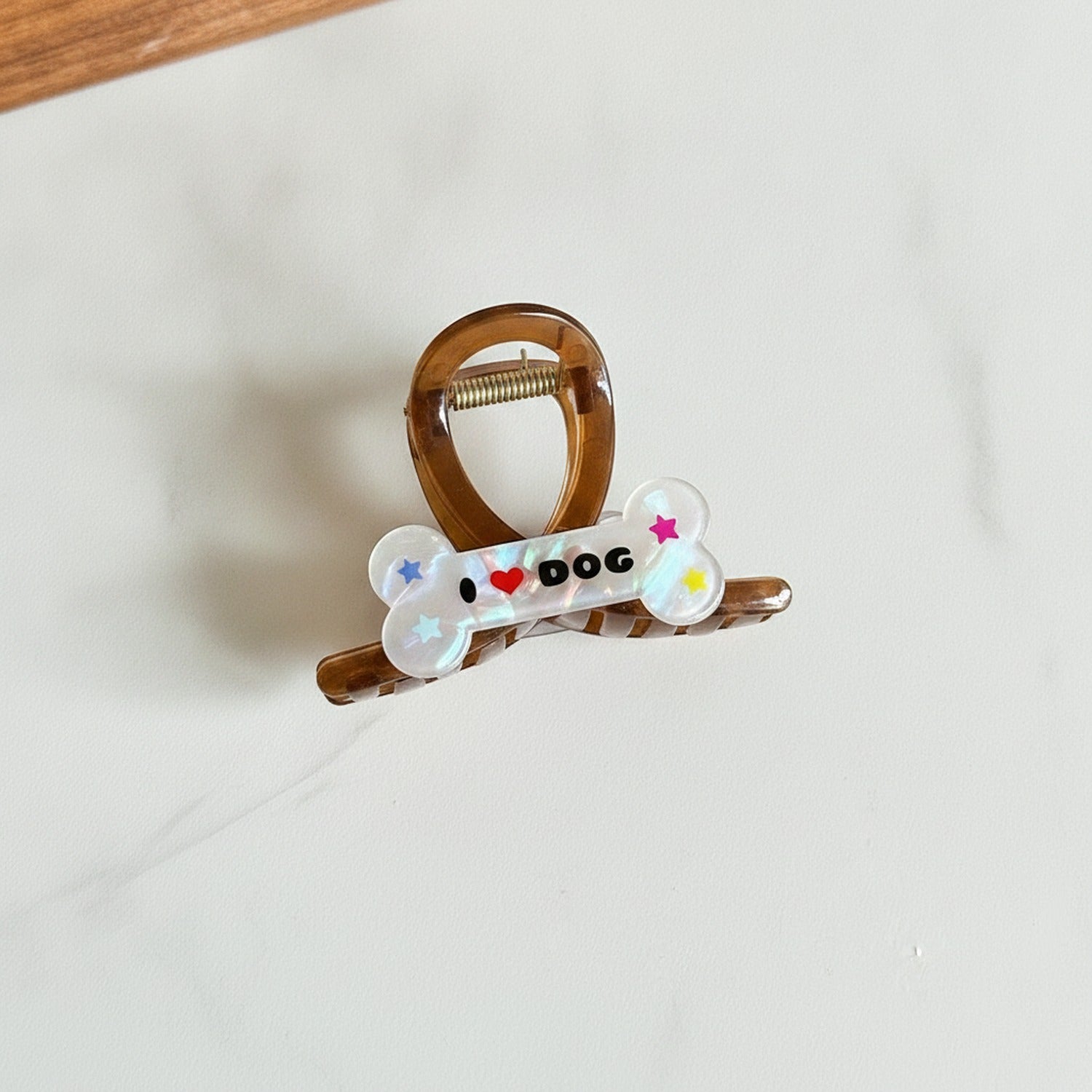 Tortoiseshell Hair Claw With Flower Charm