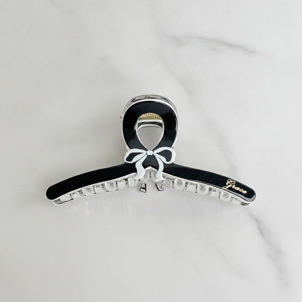 Rhinestone Bow Hair Claw Clip - Medium - 11cm