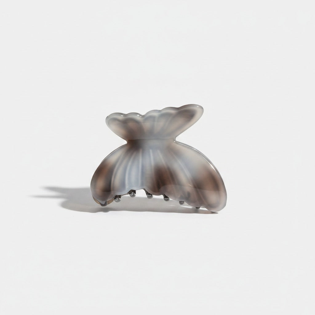 Marbled Butterfly Hair Claw Clip - Gray 6.4cm – hair accessories (view 1)