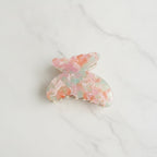 Marbled Butterfly Hair Claw Clip - Floral Pink 6.4cm