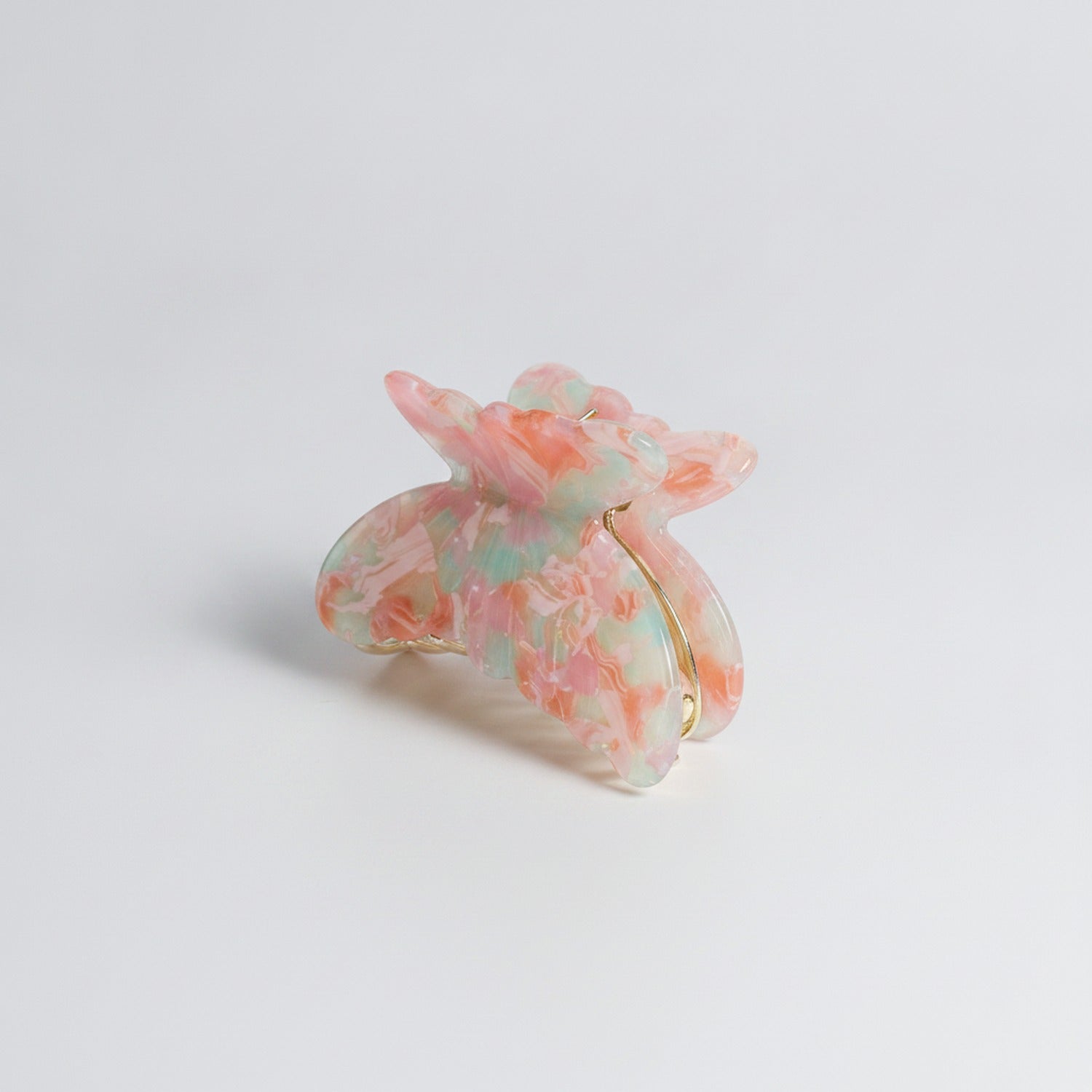 Marbled Butterfly Hair Claw Clip - Floral Pink 6.4cm