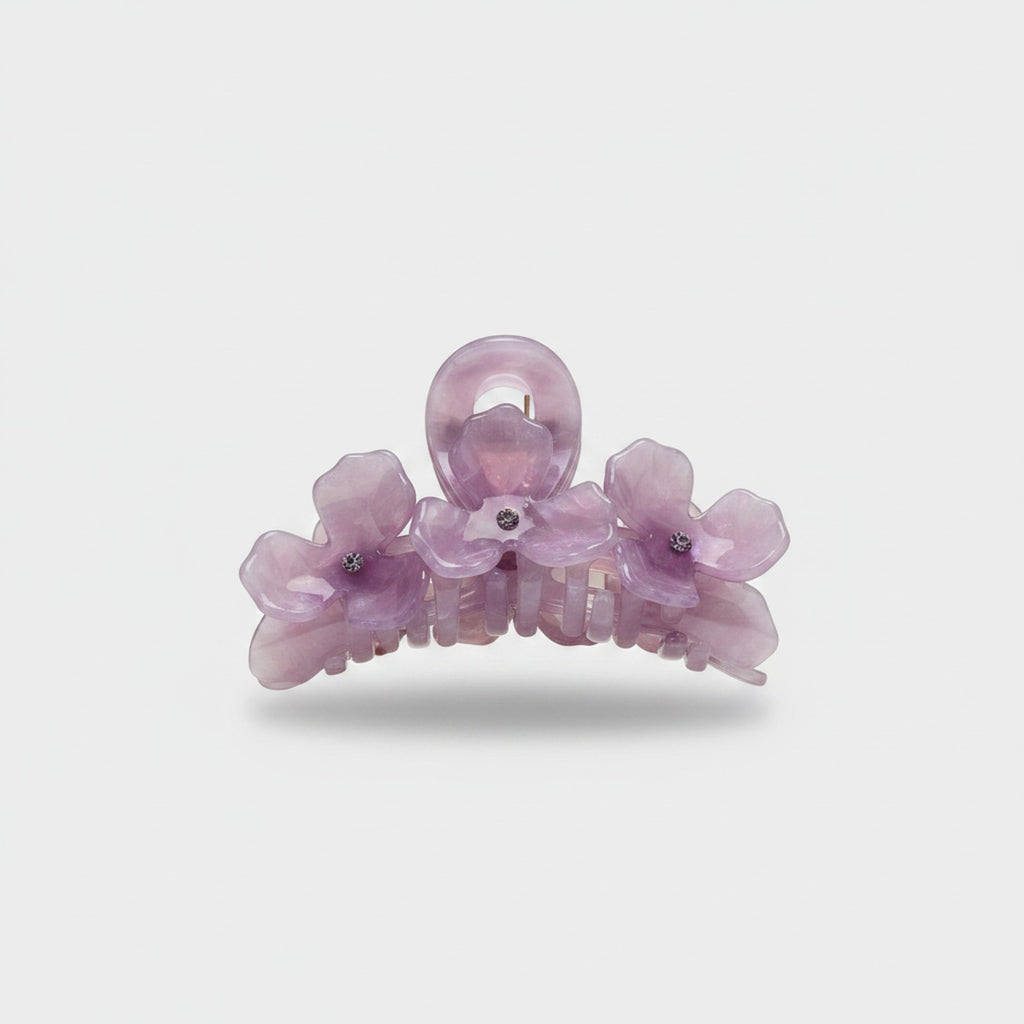 Pearl Flower Crystal Hair Claw - 10.5cm – hair accessories (view 1)