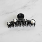 Pearl Hair Claw Clip - Black Hair Clip 12.5cm