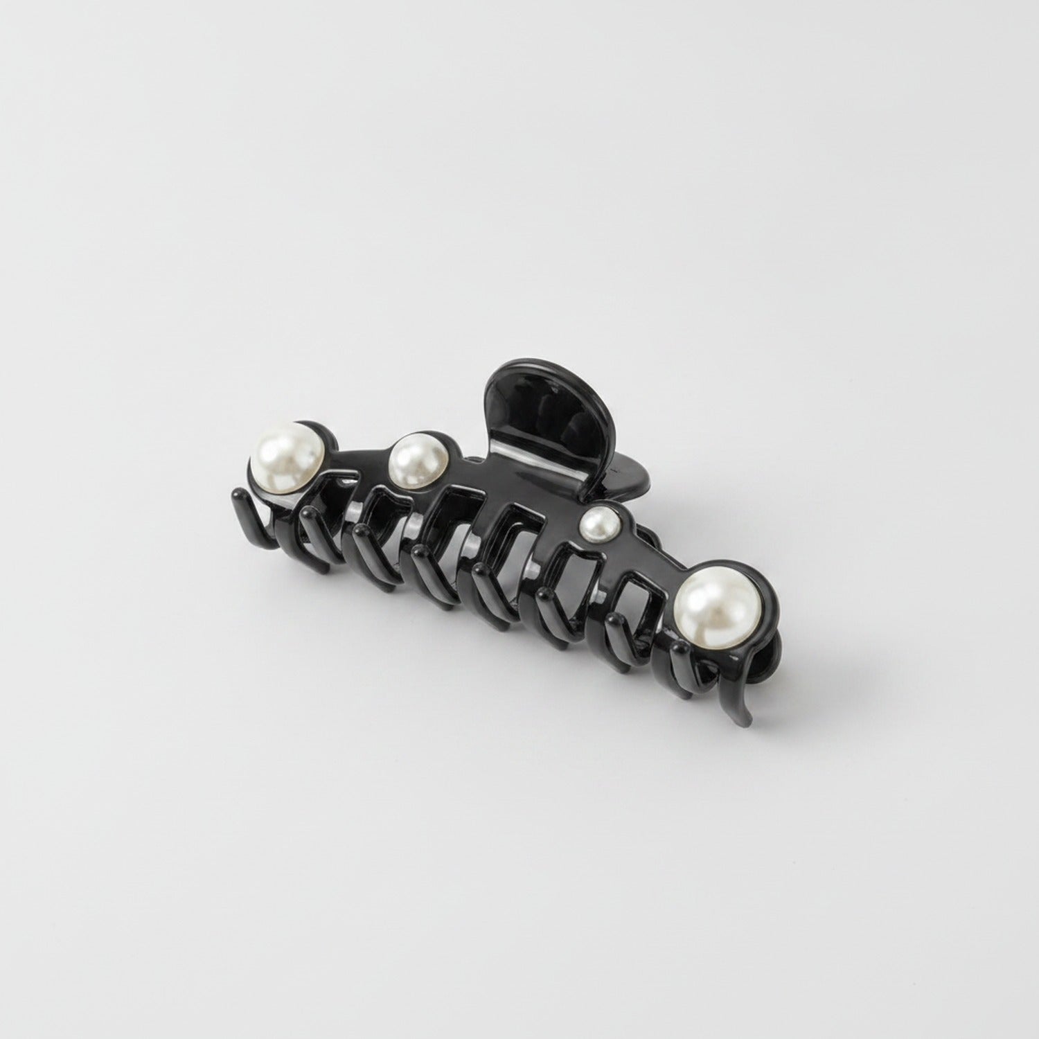 Pearl Hair Claw Clip - Black Hair Clip 12.5cm