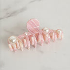 Pearl Hair Claw Clip - Pink 12.5cm