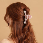 Pearl Hair Claw Clip - Pink 12.5cm