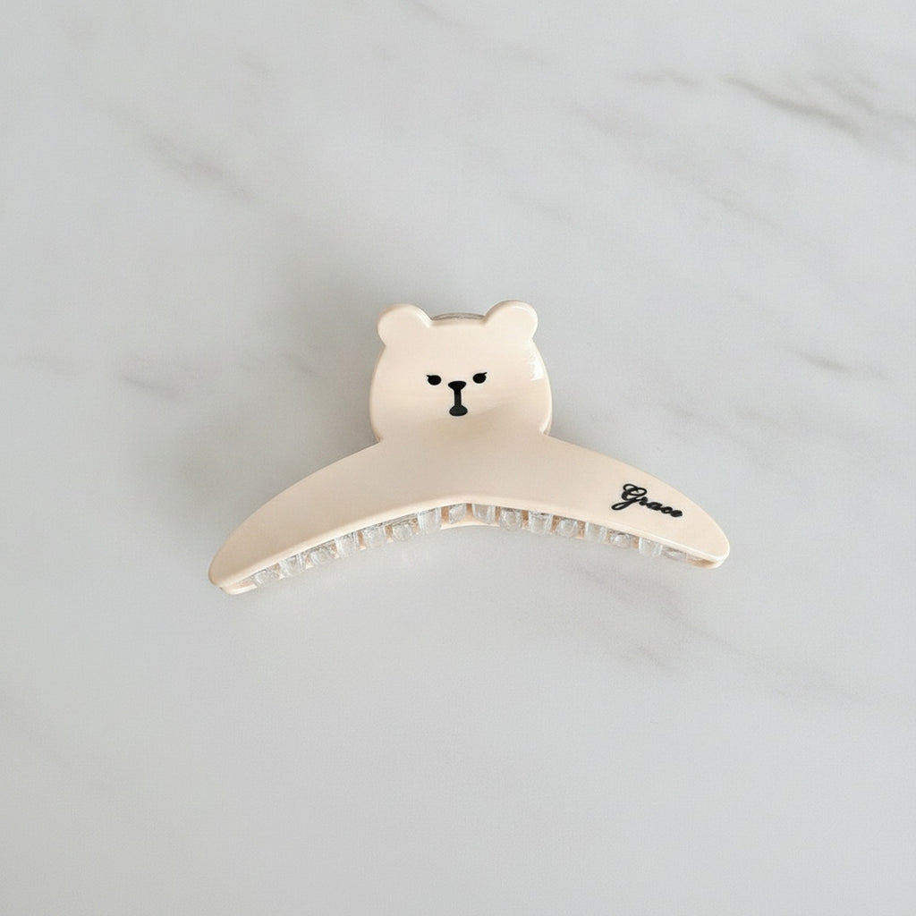Cute Bear White Hair Claw Clip – hair accessories (view 2)