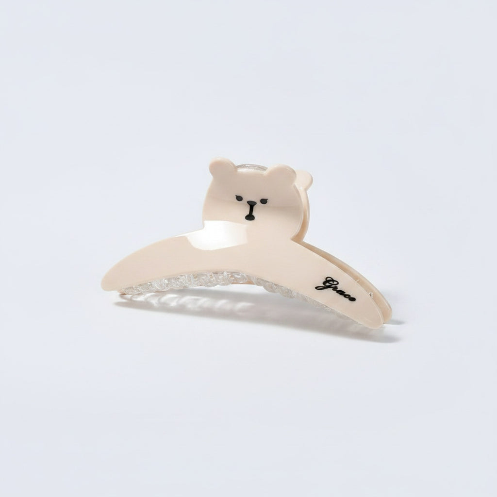 Cute Bear White Hair Claw Clip – hair accessories (view 1)