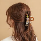 Beaded Flower Hair Claw Clip - Large 12.9cm
