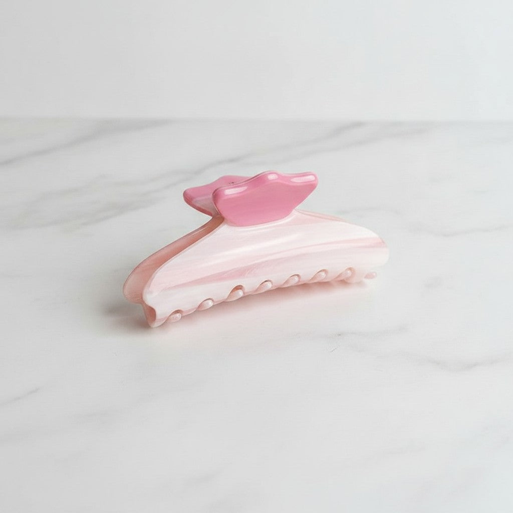 Claw Hair Clip With Beaded Details - Pink – hair accessories (view 3)