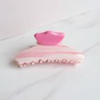 Claw Hair Clip With Beaded Details - Pink
