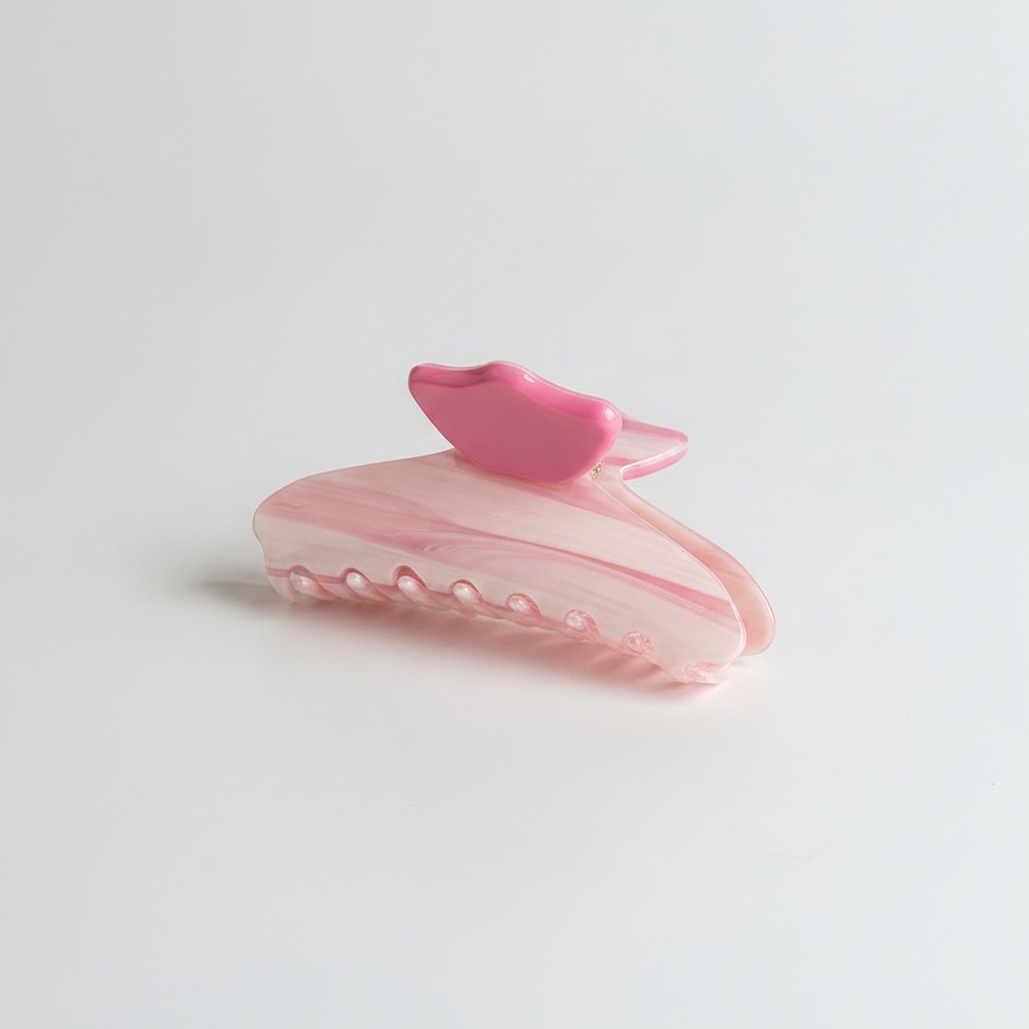 Claw Hair Clip With Beaded Details - Pink