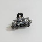 Flower Beaded Resin Hair Claw - Gray Black 9.1cm