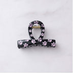 Paw Print Hair Claw Clip - Black Bow