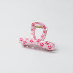 Paw Print Hair Claw Clip - Pink Bow