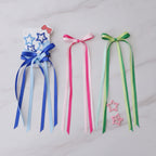 Star & Bow Hair Clip Set - Dual Blue