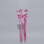 Star & Bow Hair Clip Set - Pink & Light Pink