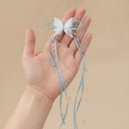 Butterfly Ribbon Dangling Pearl Hair Clip – hair accessories (view 4)