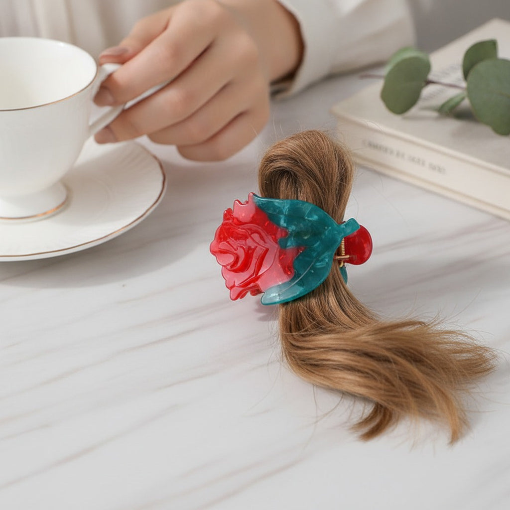 Elegant Rose Floral Hair Claw Clip – hair accessories (view 4)