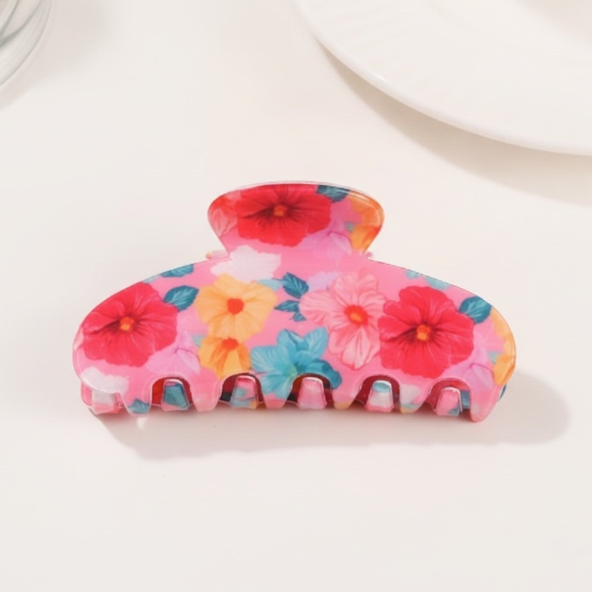 Floral Print Large Hair Claw Clip – hair accessories (view 3)