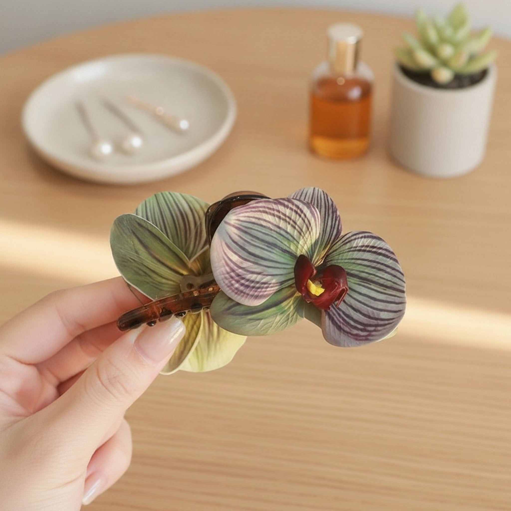Orchid Flower Hair Claw Clip – hair accessories (view 3)
