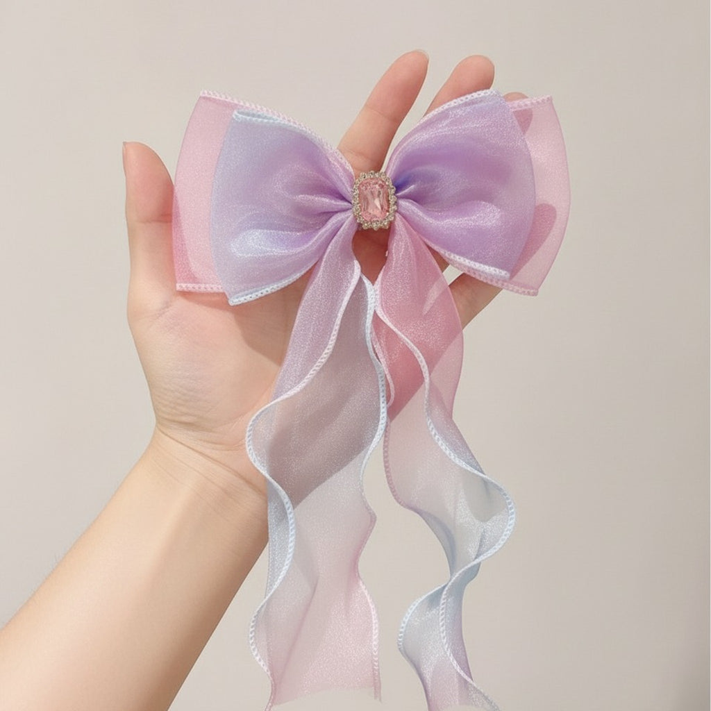 Elegant Ombre Hair Bow Clip – hair accessories (view 6)