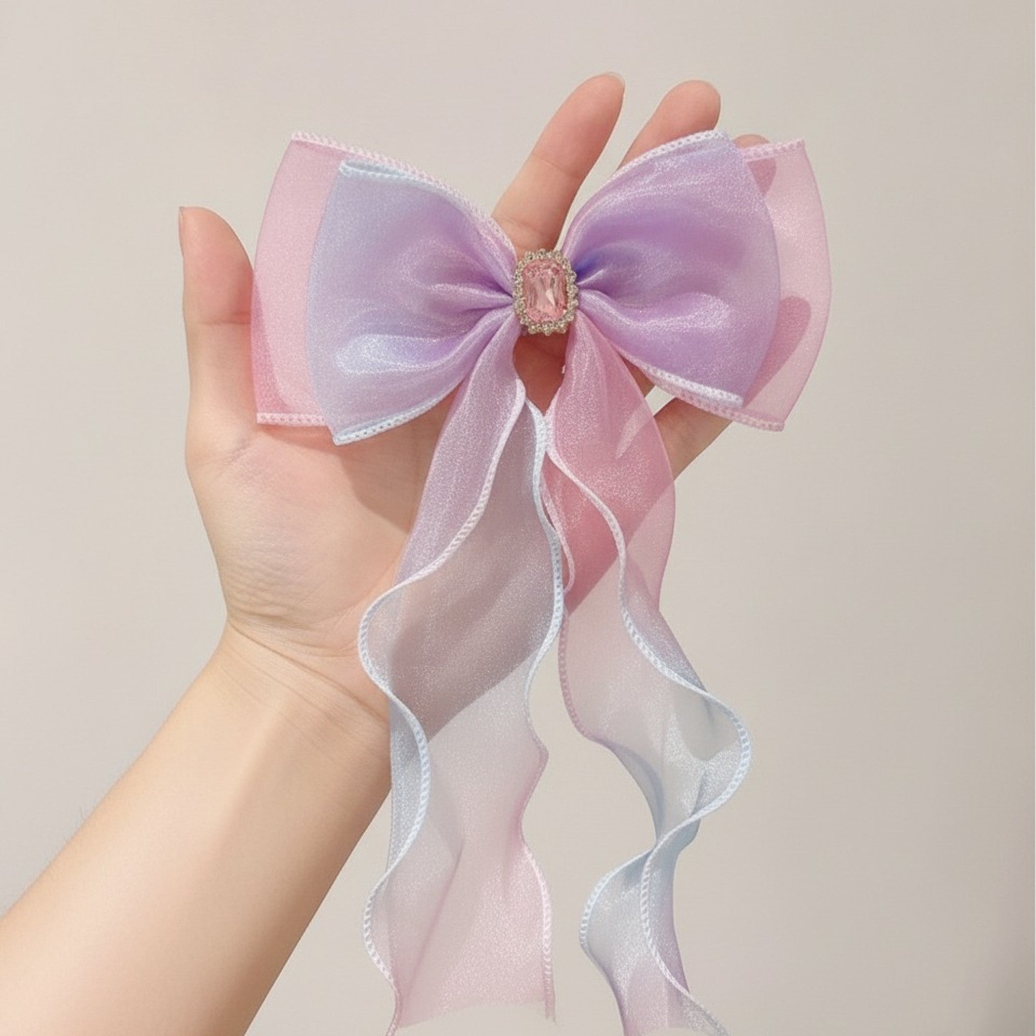 Elegant Ombre Hair Bow Clip – hair accessories (view 6)