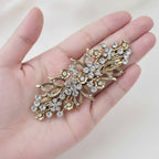 Elegant Floral Rhinestone Hair Barrette – hair accessories (view 3)